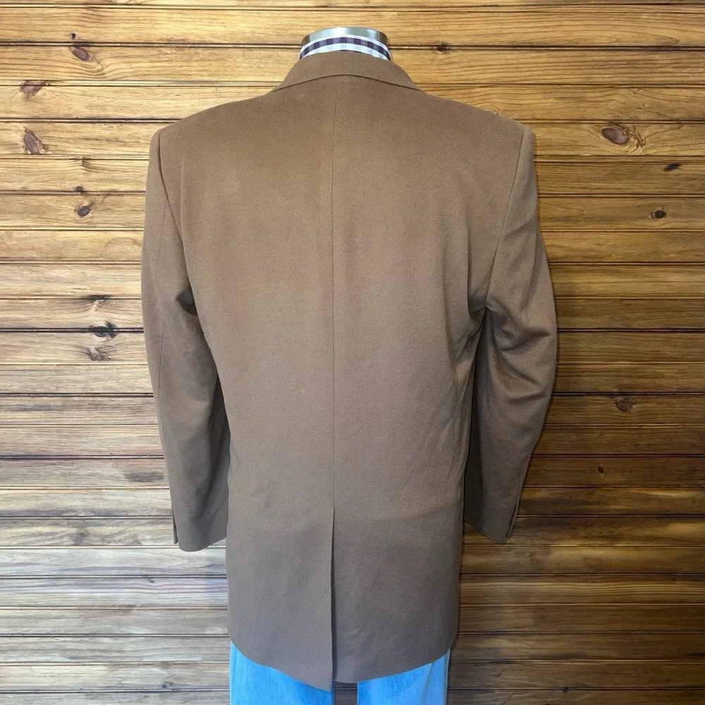 Harold Powell 100% Cashmere Blazer Sport Coat Mens Size 44T Brown Jacket